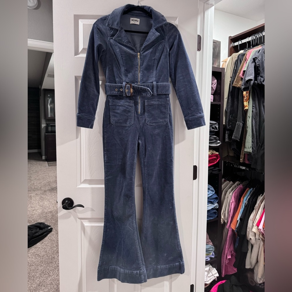 Show Me Your Mumu Corduoroy Flare Jumpsuit - Petite Small